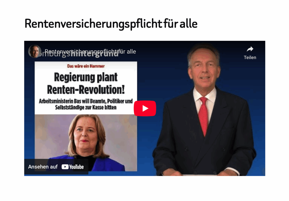 Rentenversicherungspflicht für alle