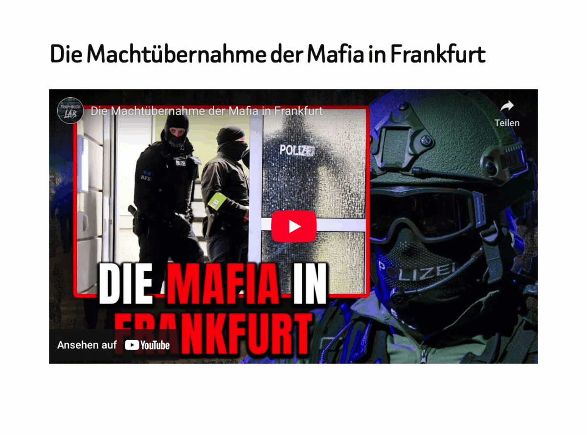 Die Machtübernahme der Mafia in Frankfurt