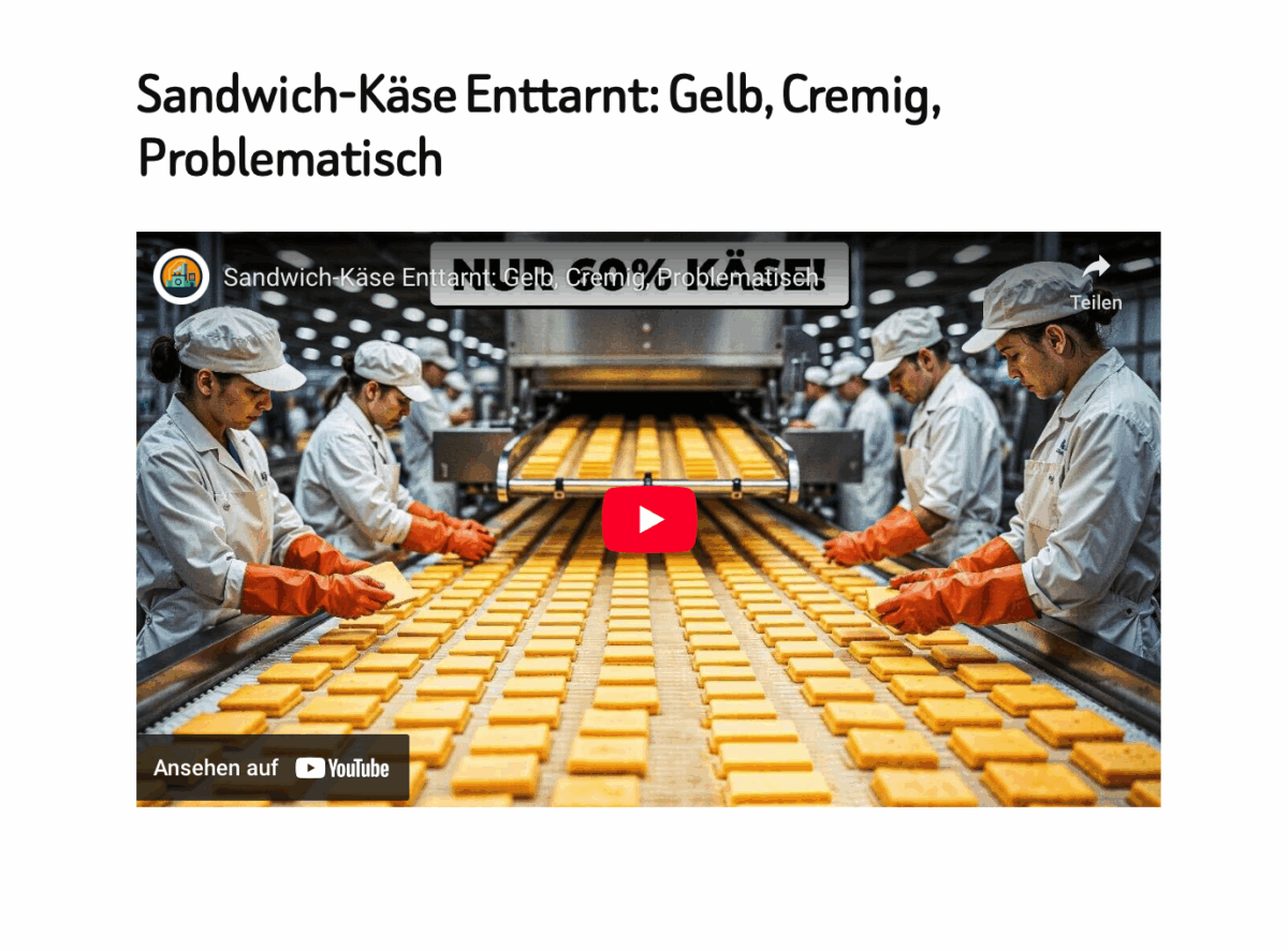 Sandwich-Käse Enttarnt: Gelb, Cremig, Problematisch