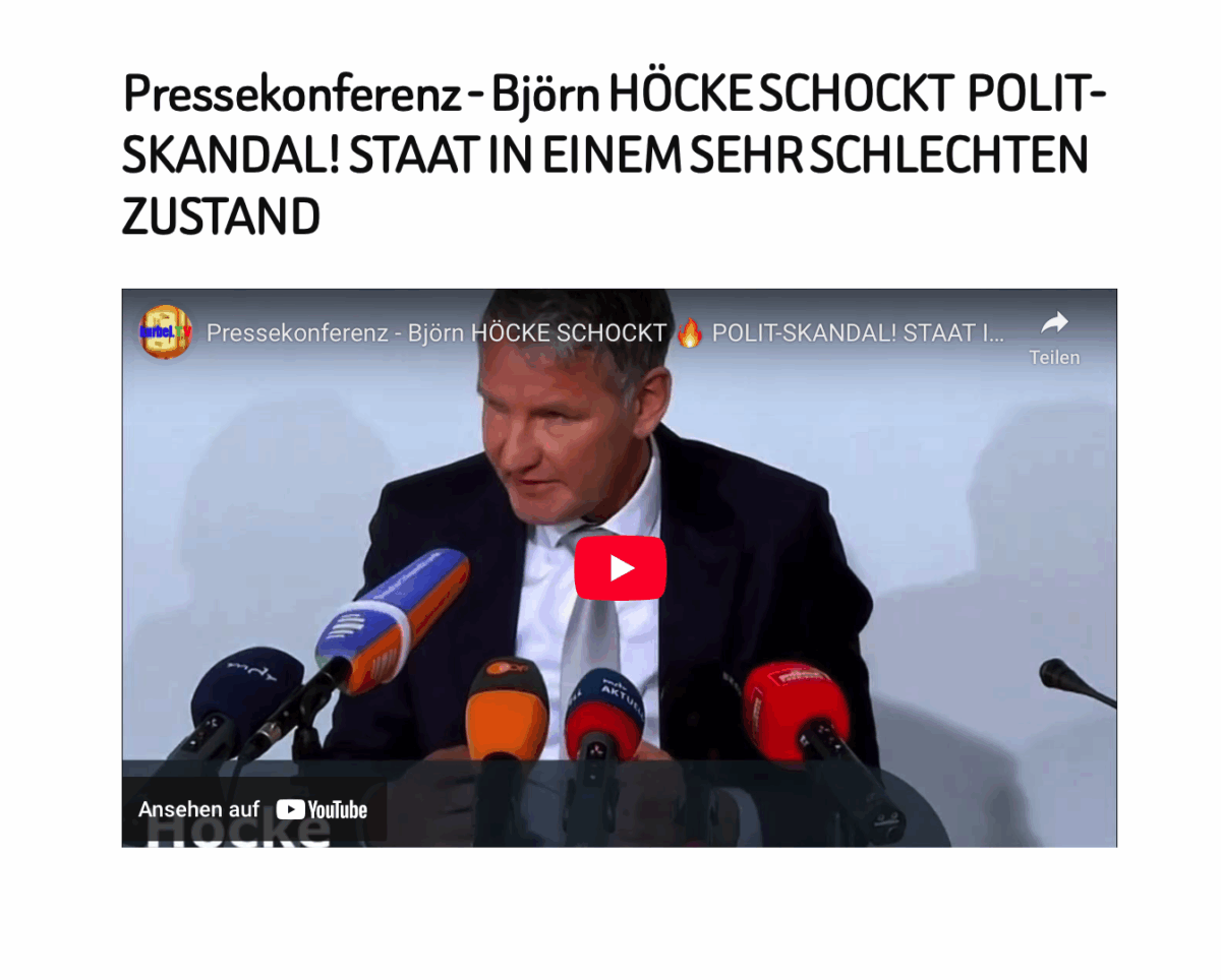 Pressekonferenz – Björn HÖCKE SCHOCKT  POLIT-SKANDAL! STAAT IN EINEM SEHR SCHLECHTEN ZUSTAND
