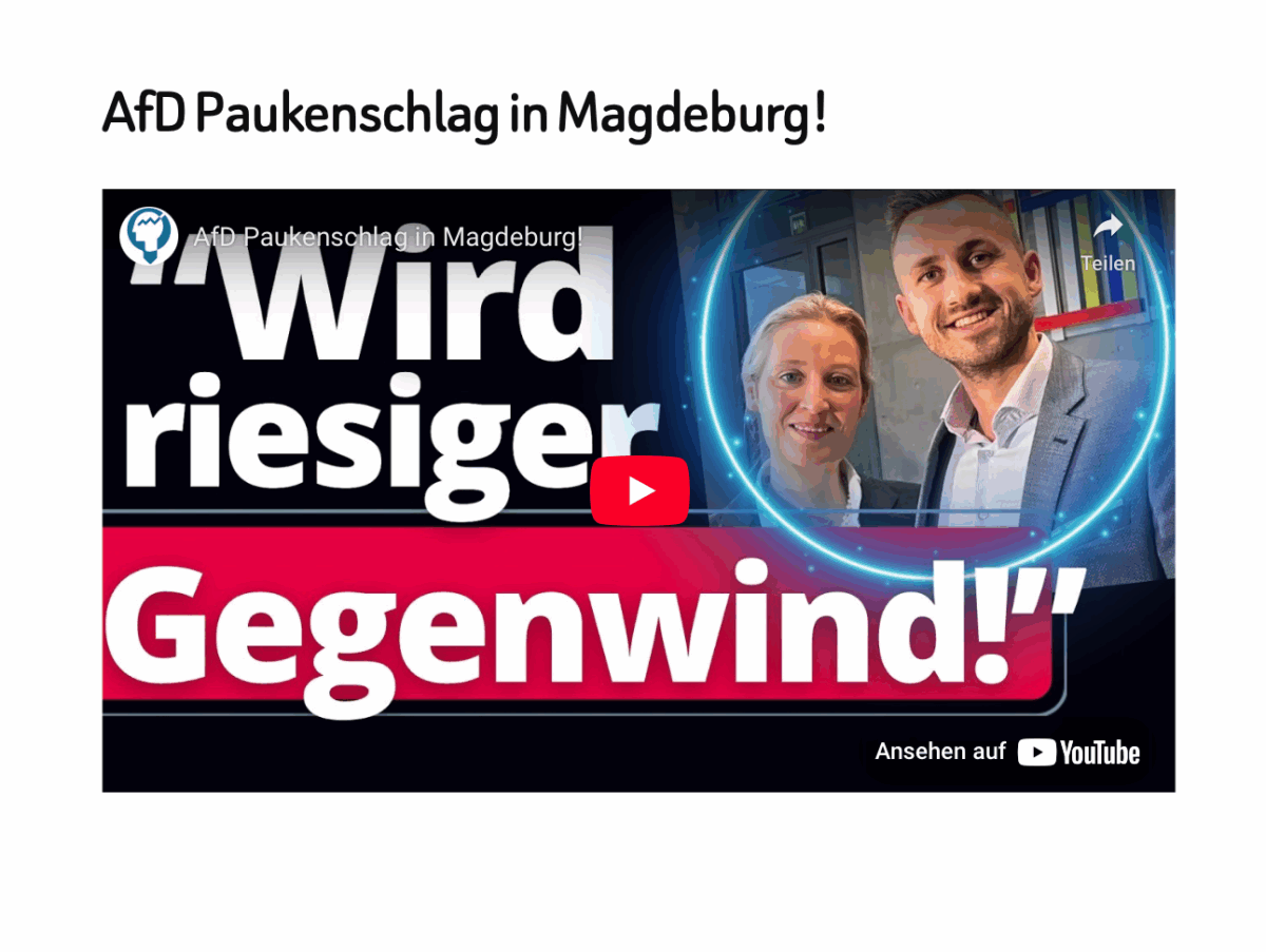 AfD Paukenschlag in Magdeburg!