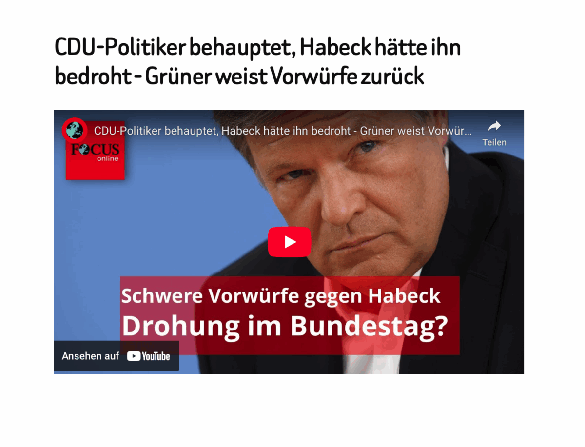 CDU-Politiker behauptet, Habeck hätte ihn bedroht – Grüner weist Vorwürfe zurück