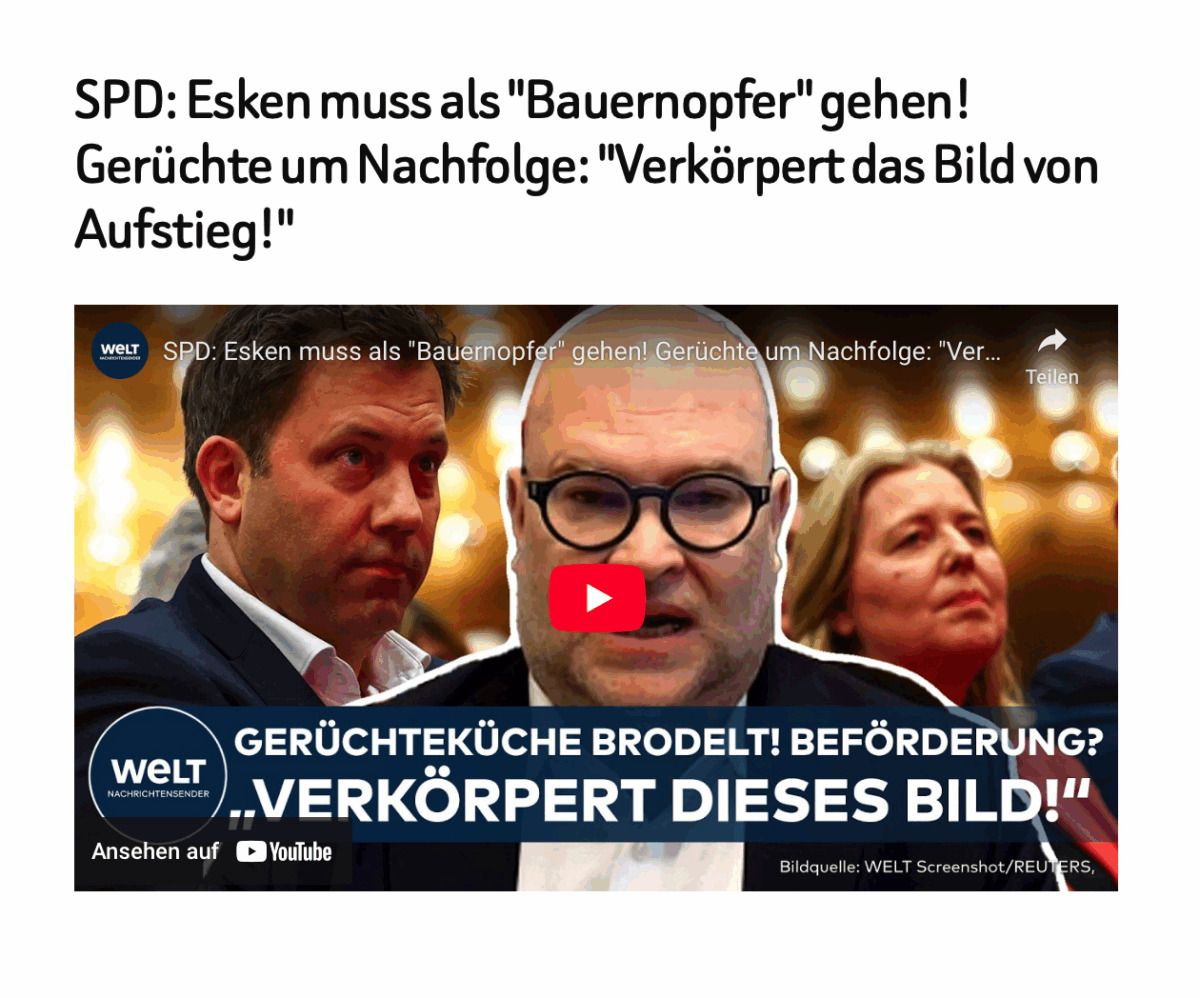 SPD: Esken muss als „Bauernopfer“ gehen! Gerüchte um Nachfolge: „Verkörpert das Bild von Aufstieg!“