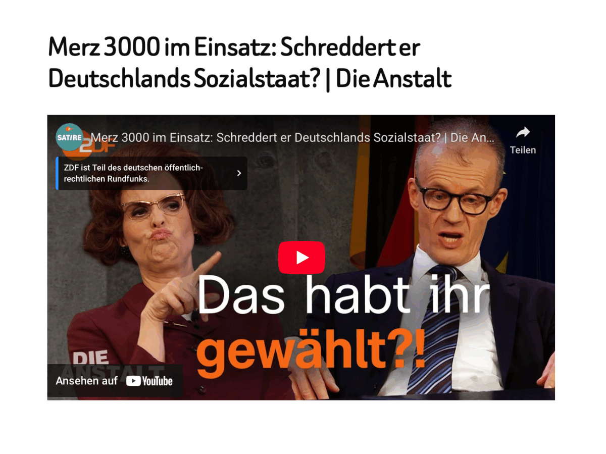 Merz 3000 im Einsatz: Schreddert er Deutschlands Sozialstaat? | Die Anstalt