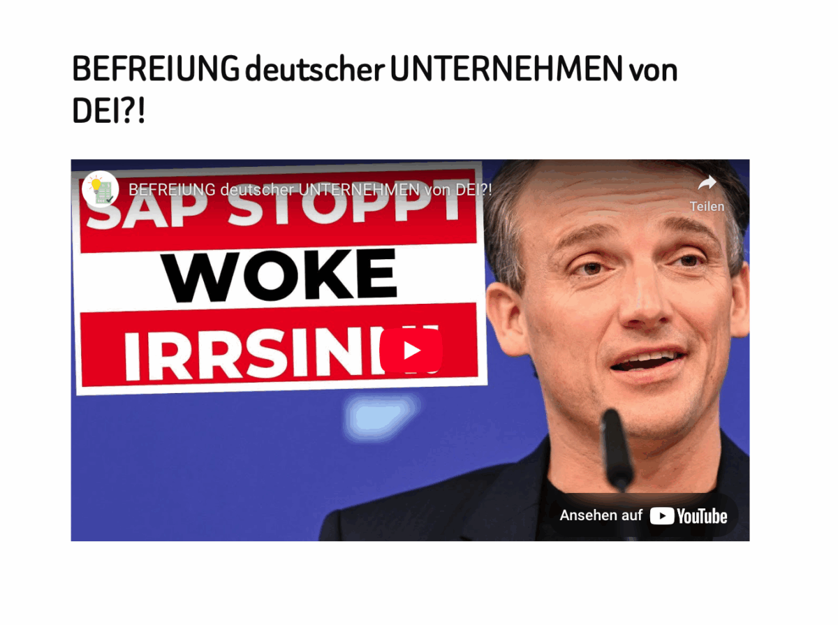 BEFREIUNG deutscher UNTERNEHMEN von DEI?!