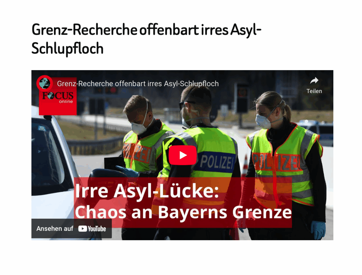 Grenz-Recherche offenbart irres Asyl-Schlupfloch