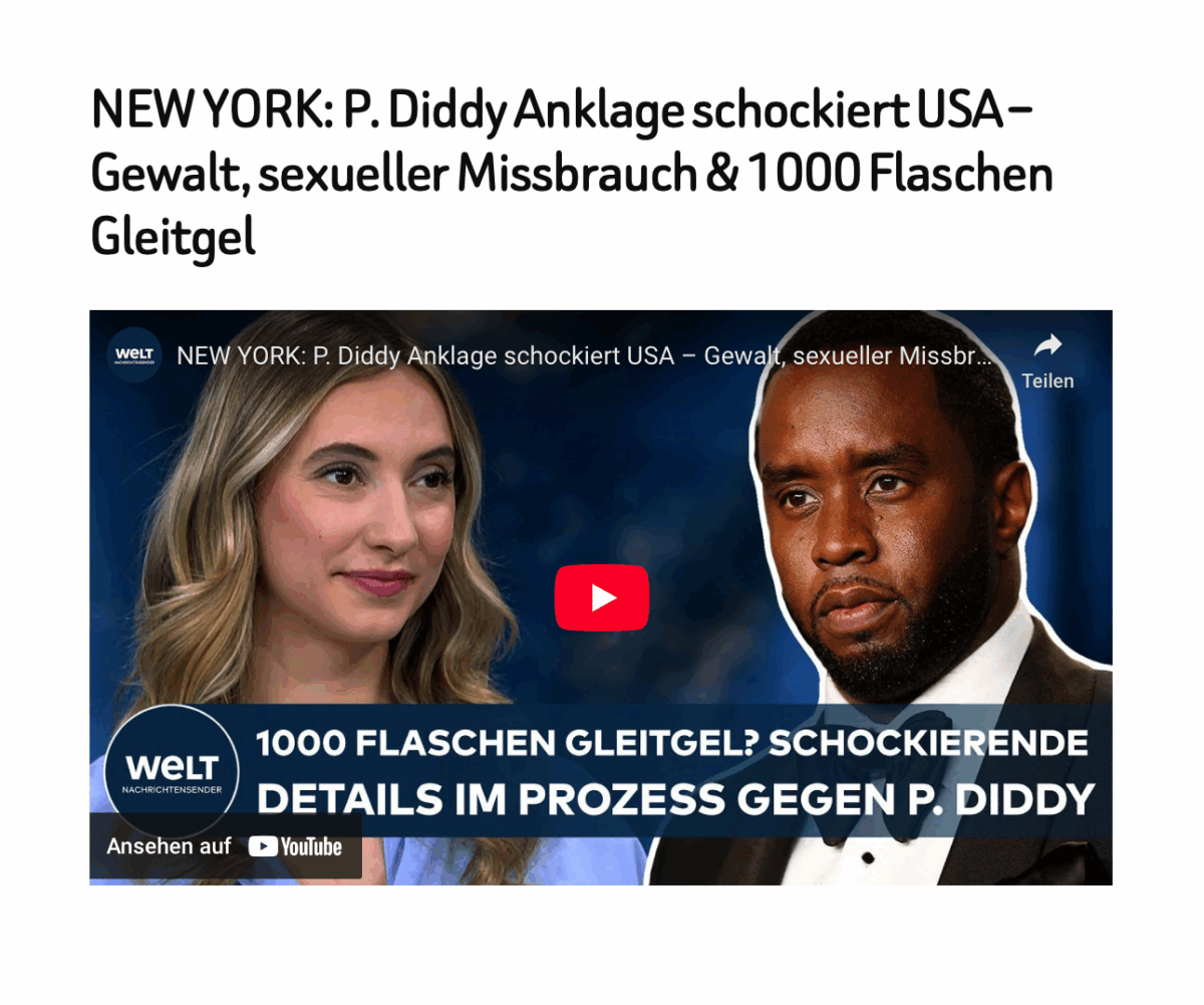 NEW YORK: P. Diddy Anklage schockiert USA – Gewalt, sexueller Missbrauch & 1000 Flaschen Gleitgel