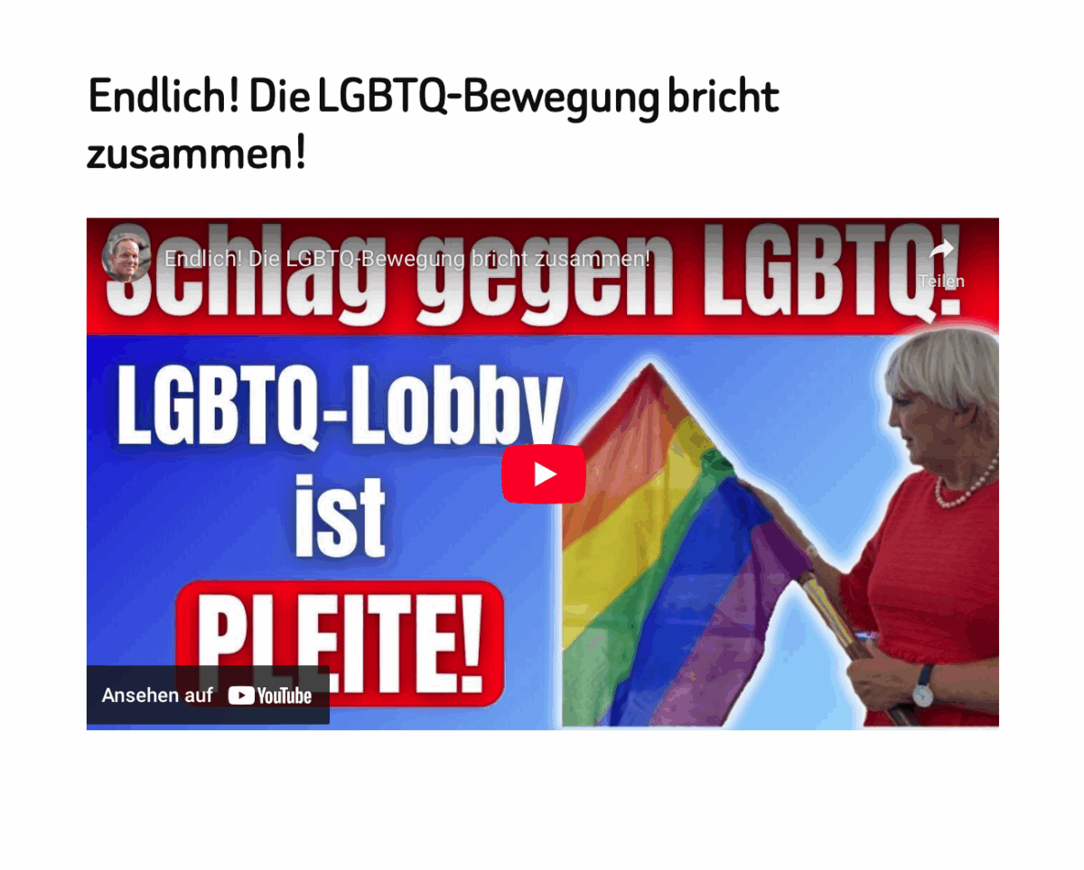 Endlich! Die LGBTQ-Bewegung bricht zusammen!