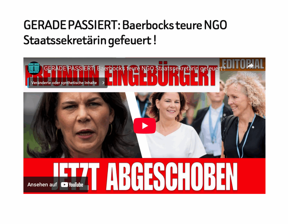 GERADE PASSIERT: Baerbocks teure NGO Staatssekretärin gefeuert !