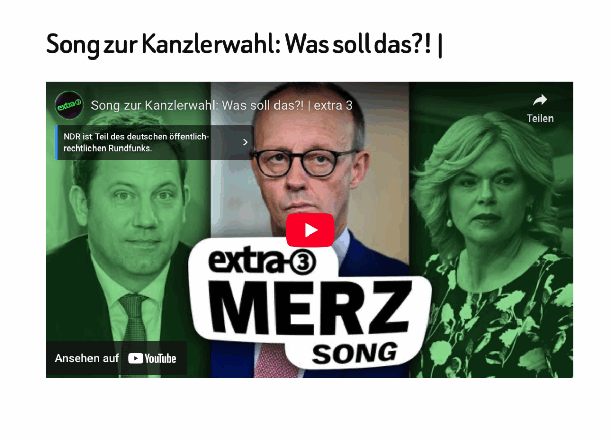 Song zur Kanzlerwahl: Was soll das?! |