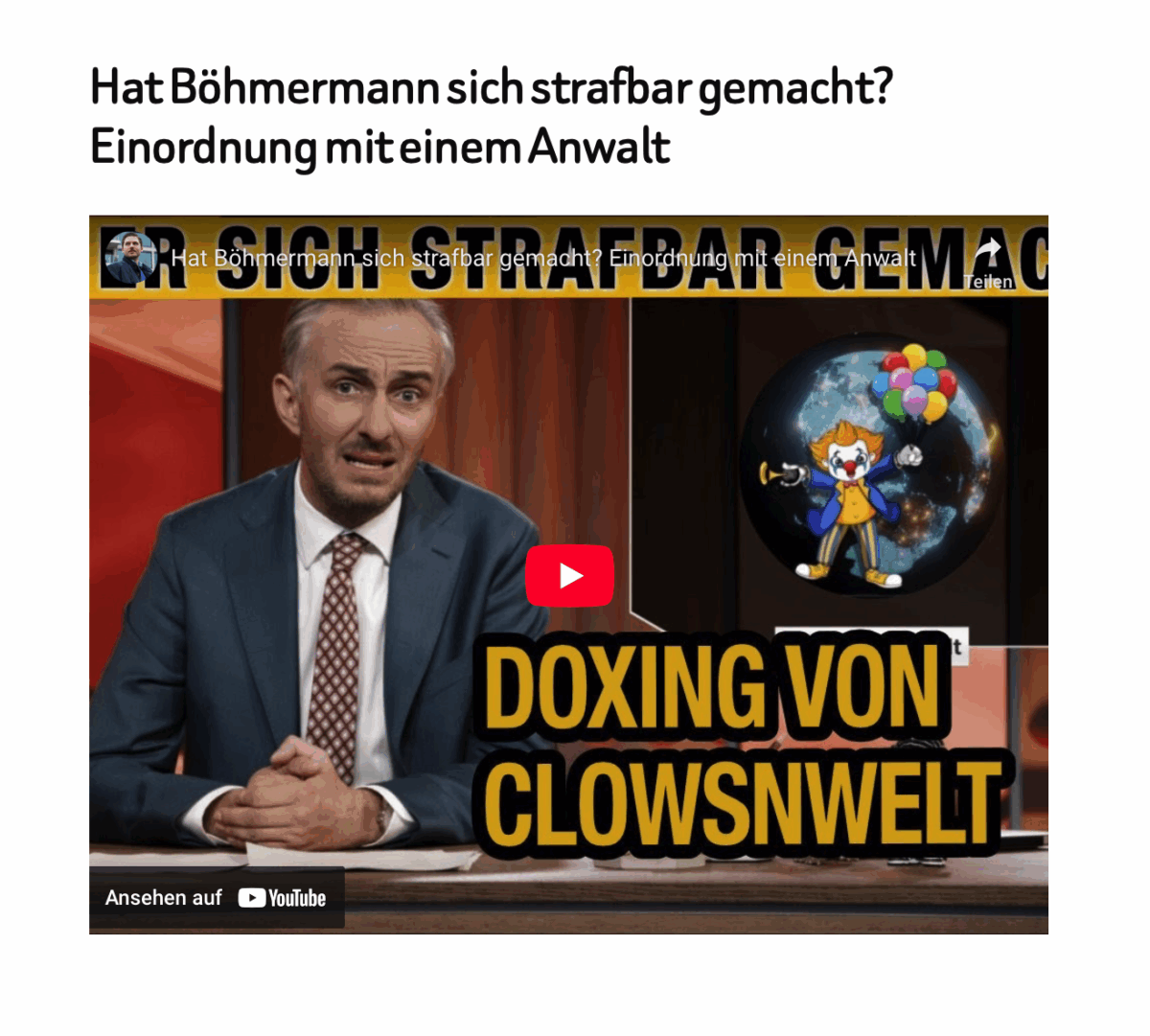 Hat Böhmermann sich strafbar gemacht? Einordnung mit einem Anwalt