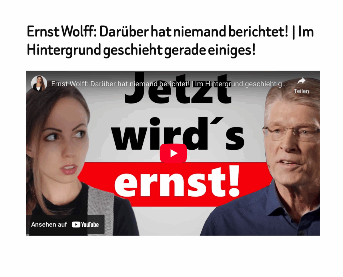 Ernst Wolff: Darüber hat niemand berichtet! | Im Hintergrund geschieht gerade einiges!