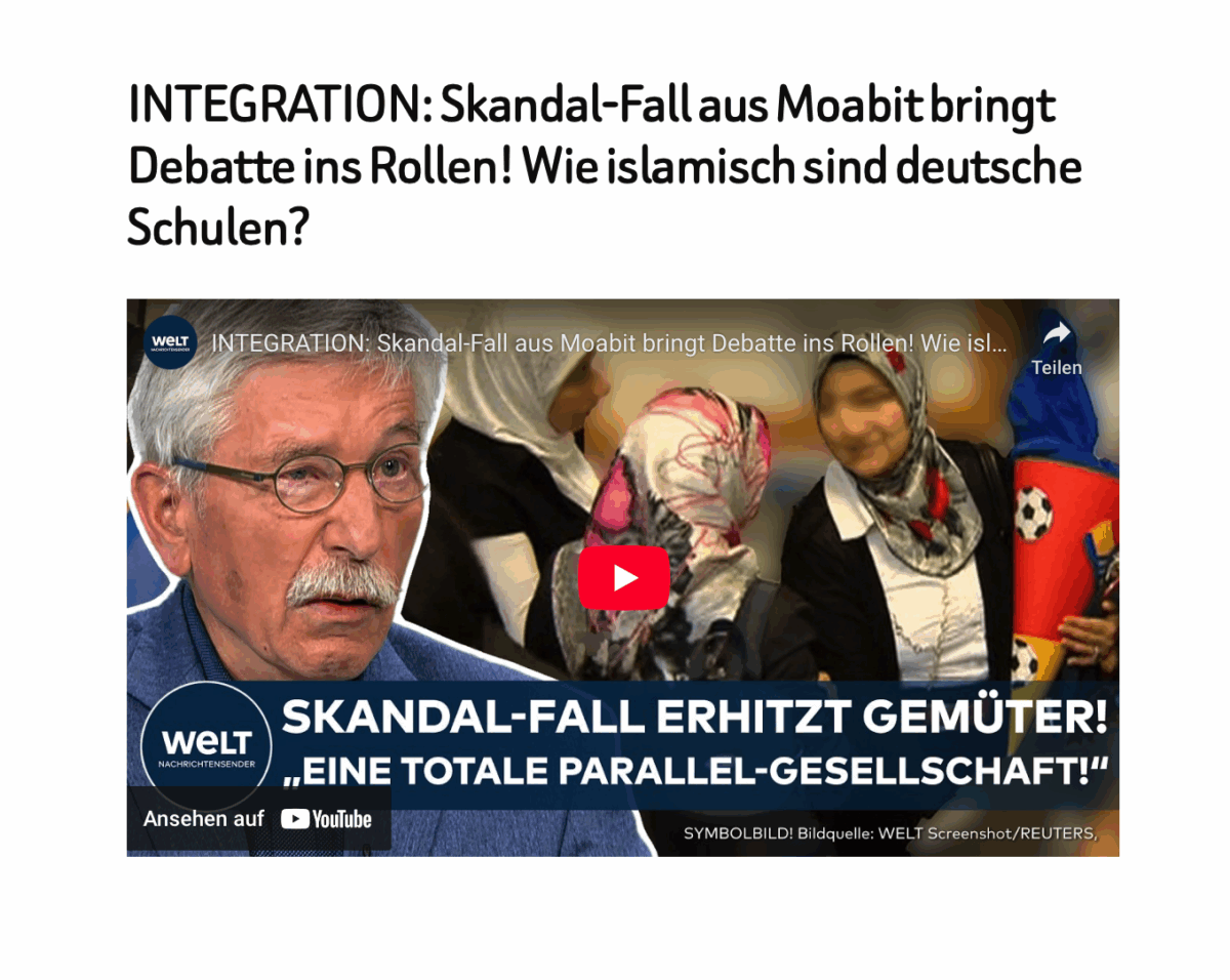 INTEGRATION: Skandal-Fall aus Moabit bringt Debatte ins Rollen! Wie islamisch sind deutsche Schulen?