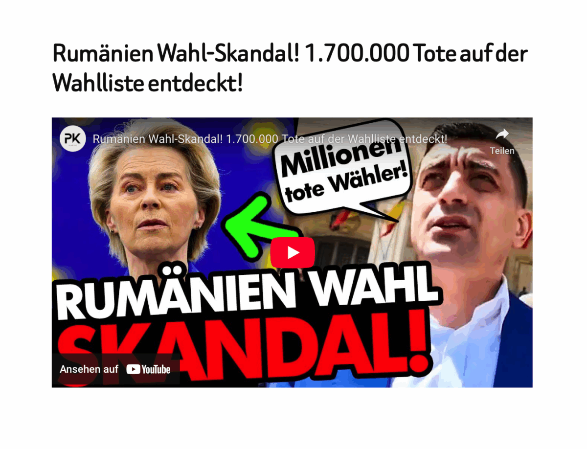 Rumänien Wahl-Skandal! 1.700.000 Tote auf der Wahlliste entdeckt!