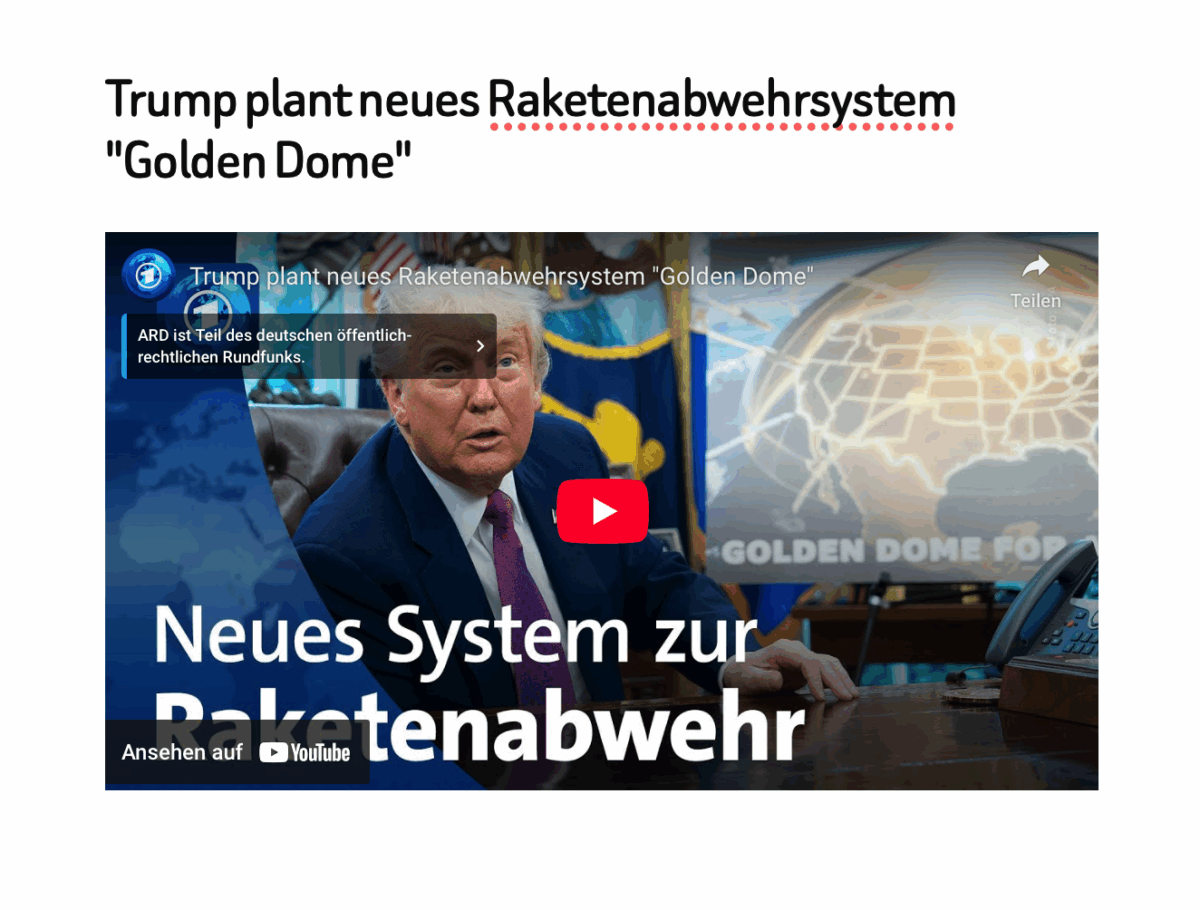 Trump plant neues Raketenabwehrsystem „Golden Dome“