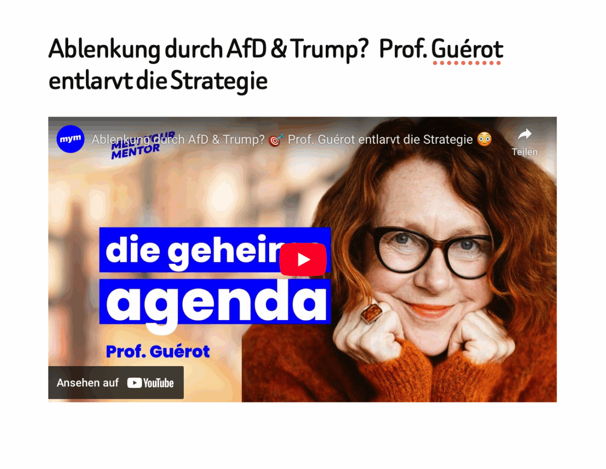 Ablenkung durch AfD & Trump?   Prof. Guérot entlarvt die Strategie 