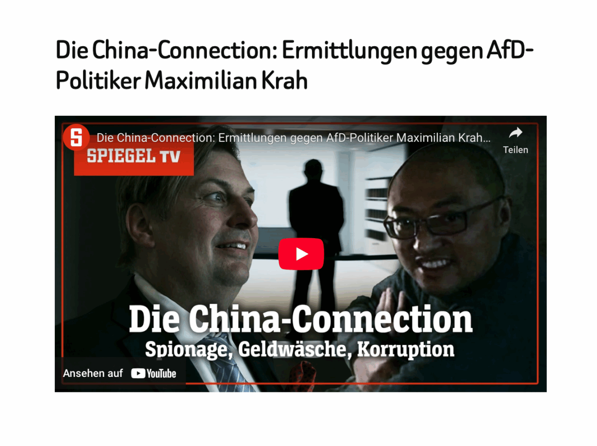 Die China-Connection: Ermittlungen gegen AfD-Politiker Maximilian Krah 