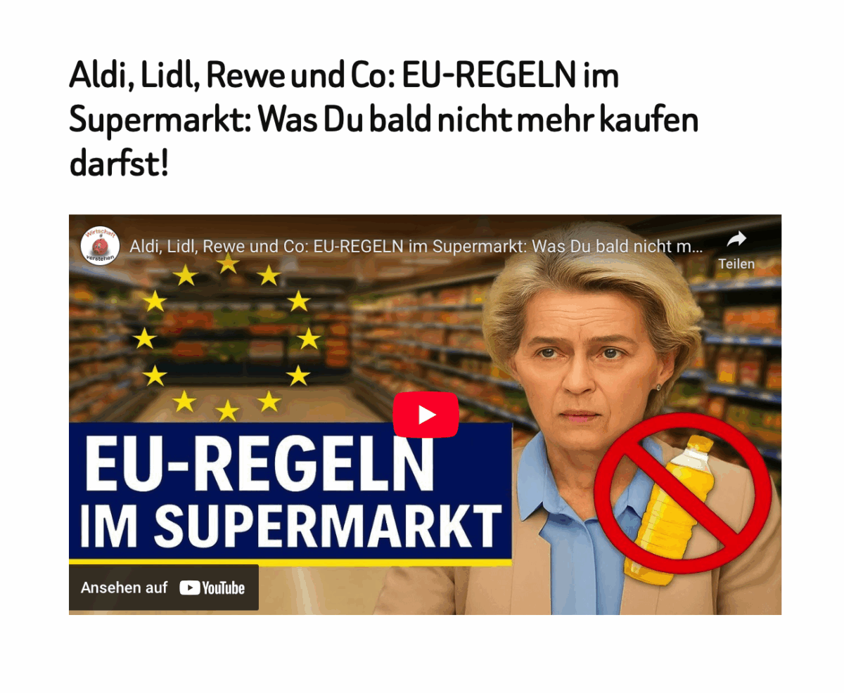 Aldi, Lidl, Rewe und Co: EU-REGELN im Supermarkt: Was Du bald nicht mehr kaufen darfst!
