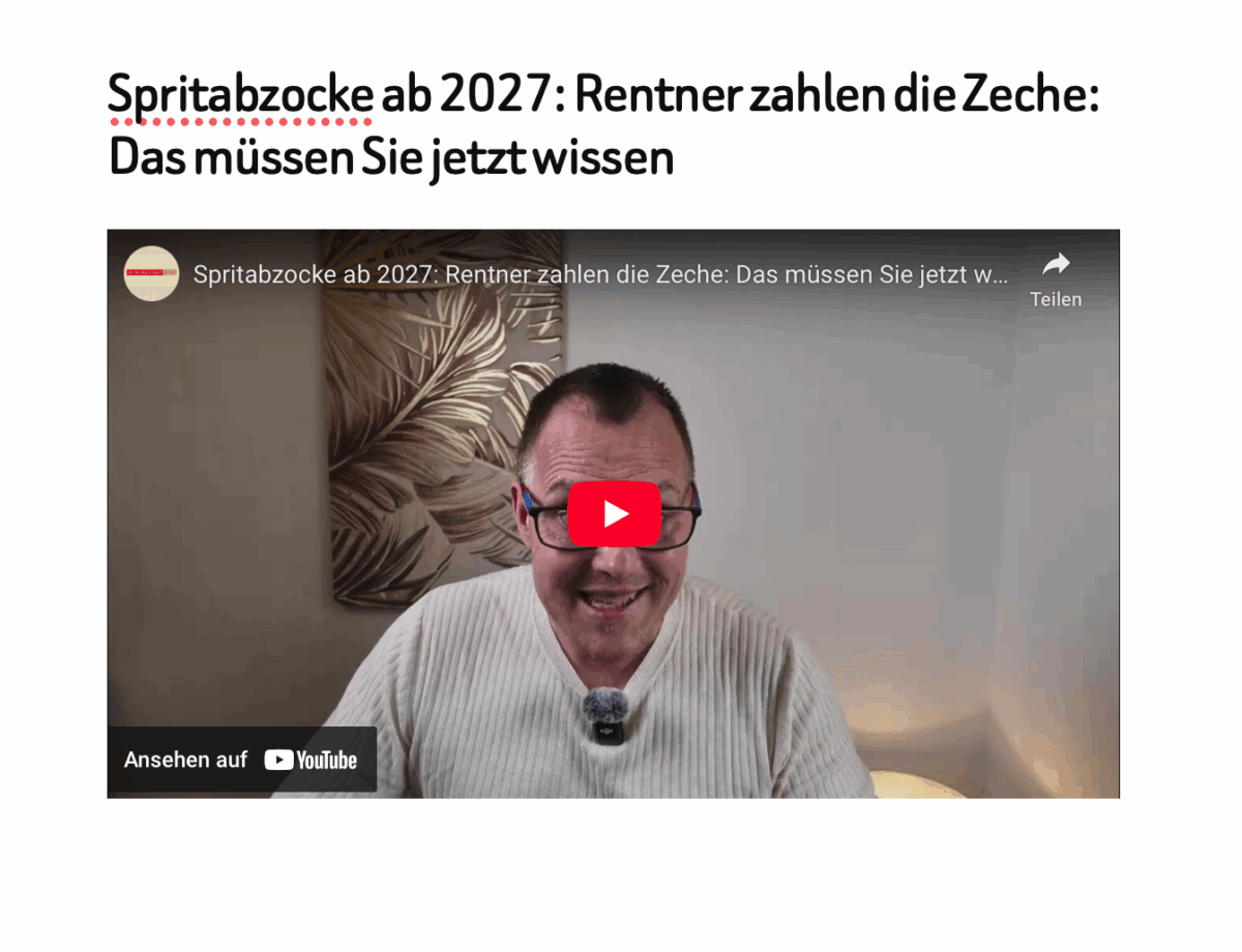 Spritabzocke ab 2027: Rentner zahlen die Zeche: Das müssen Sie jetzt wissen