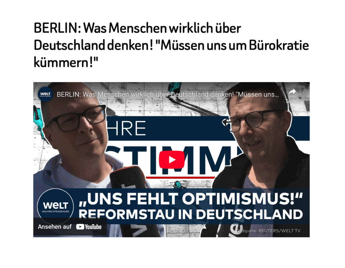 BERLIN: Was Menschen wirklich über Deutschland denken! „Müssen uns um Bürokratie kümmern!“