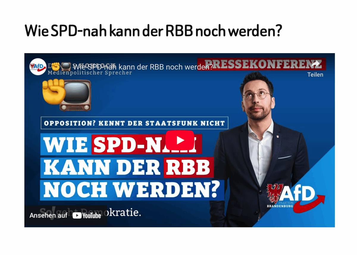 Wie SPD-nah kann der RBB noch werden?