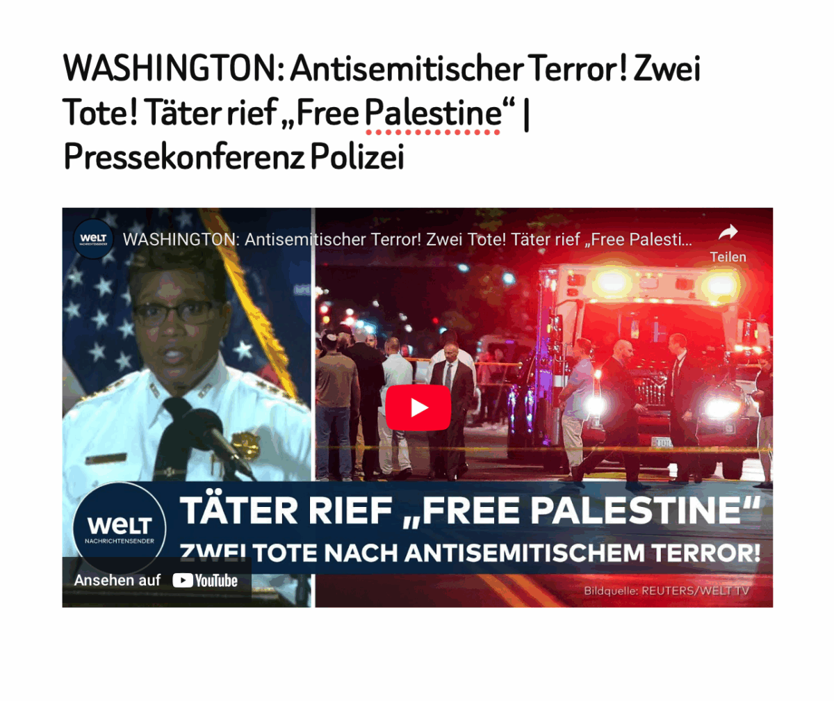 WASHINGTON: Antisemitischer Terror! Zwei Tote! Täter rief „Free Palestine“ | Pressekonferenz Polizei