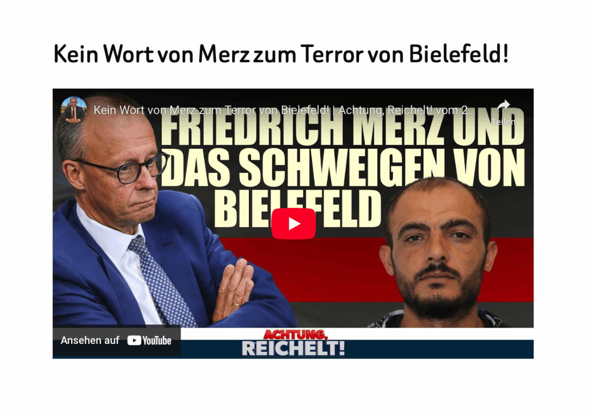 Kein Wort von Merz zum Terror von Bielefeld! 