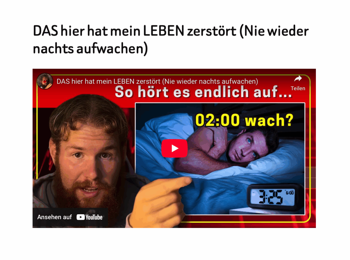 DAS hier hat mein LEBEN zerstört (Nie wieder nachts aufwachen)