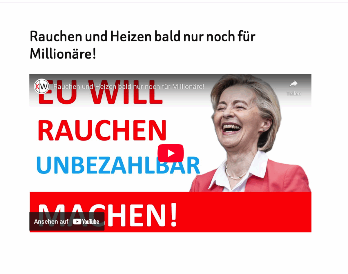 Rauchen und Heizen bald nur noch für Millionäre!
