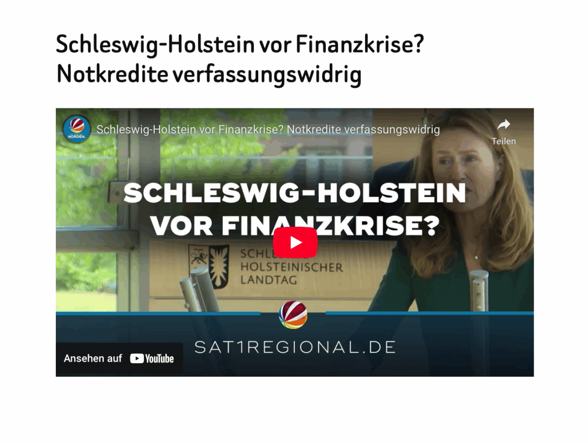 Schleswig-Holstein vor Finanzkrise? Notkredite verfassungswidrig