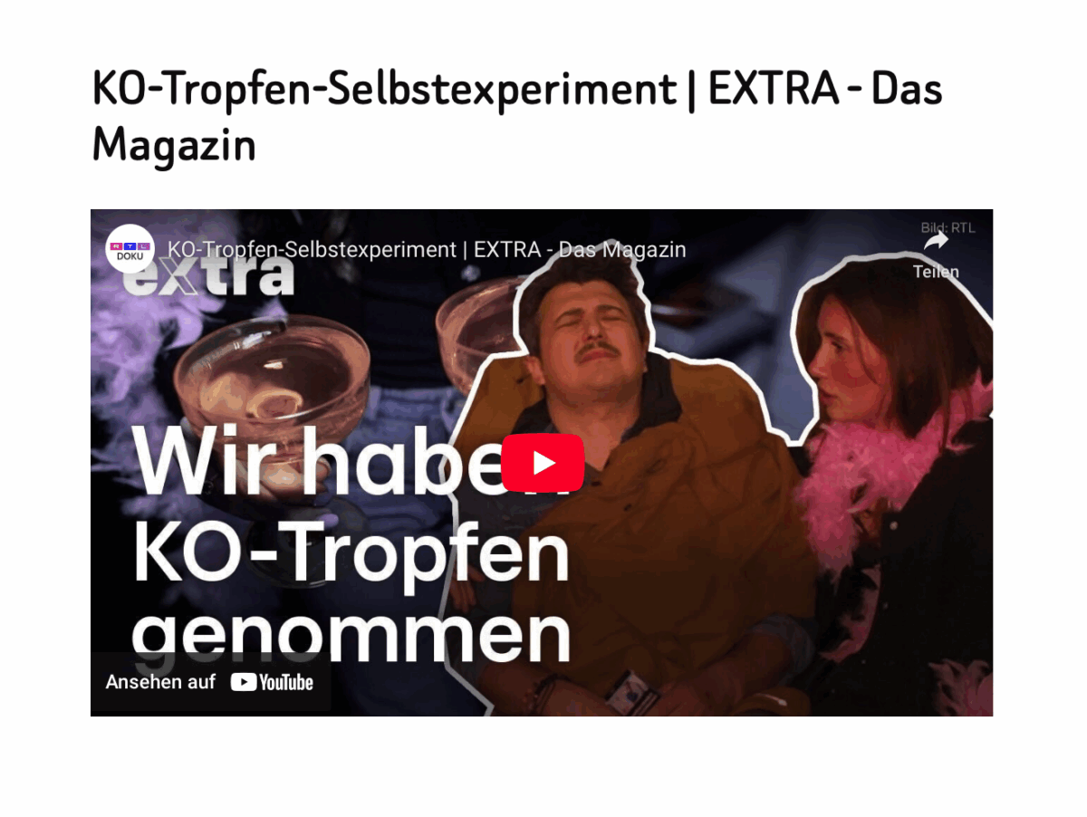 KO-Tropfen-Selbstexperiment | EXTRA – Das Magazin
