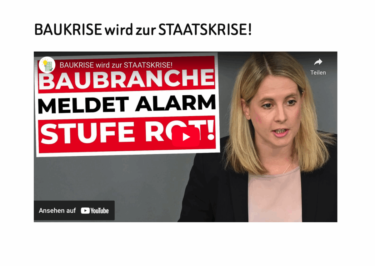 BAUKRISE wird zur STAATSKRISE!