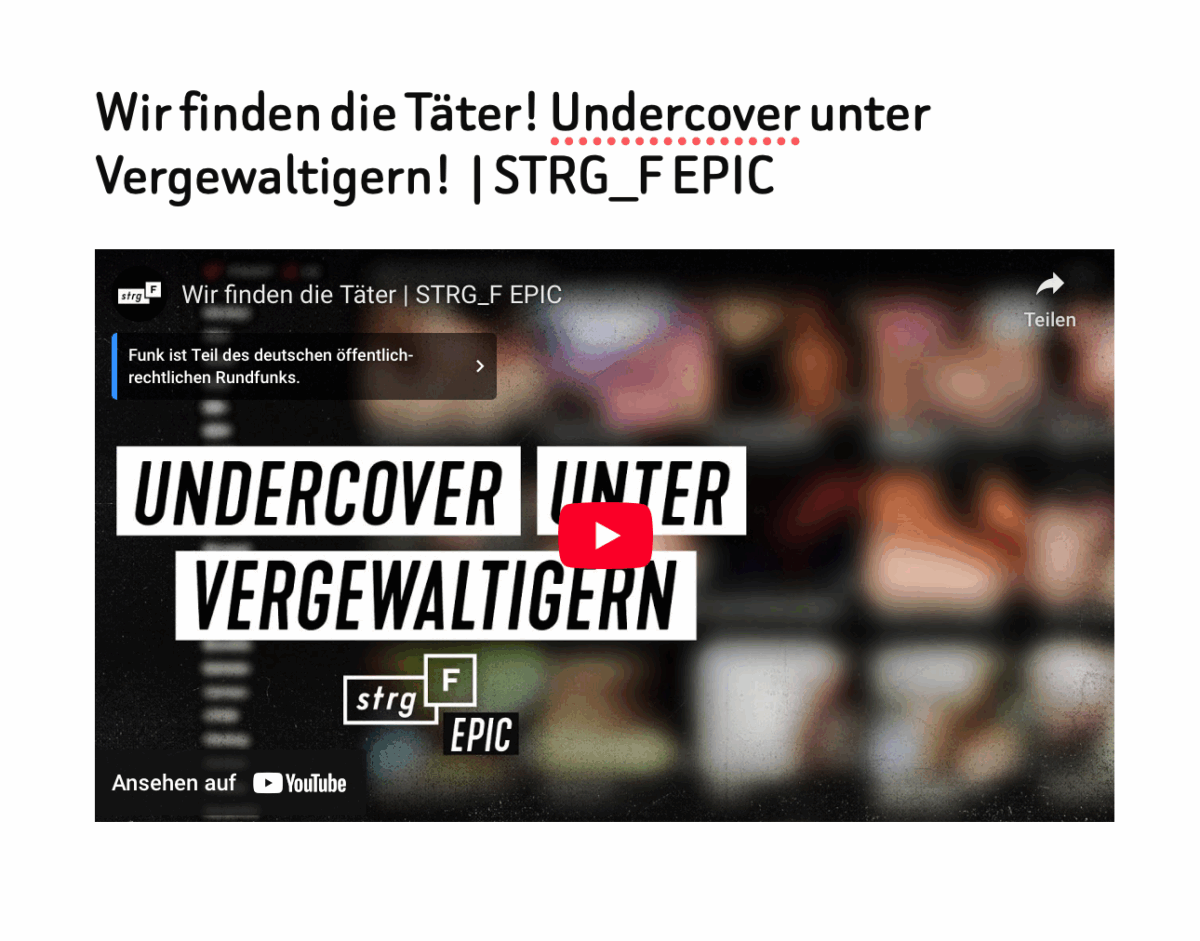 Wir finden die Täter! Undercover unter Vergewaltigern!  | STRG_F EPIC