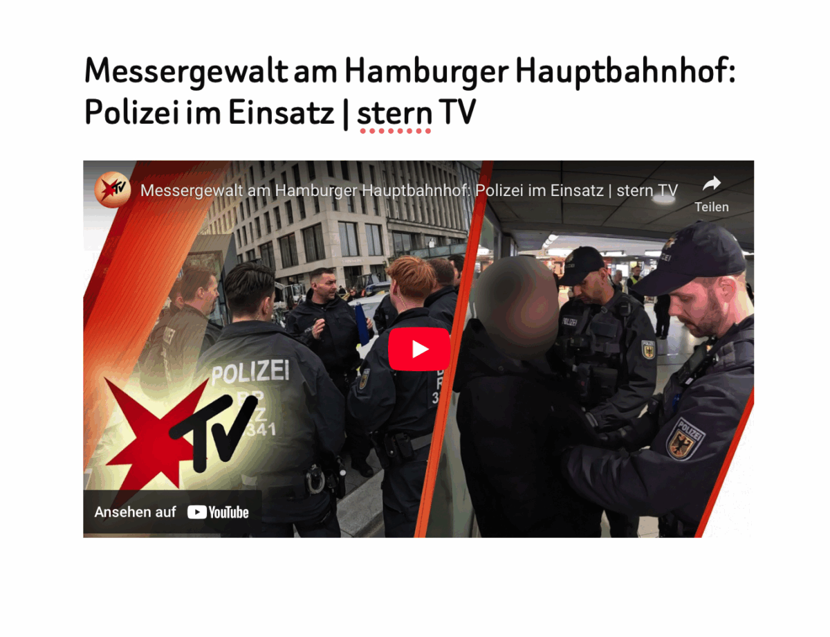 Messergewalt am Hamburger Hauptbahnhof: Polizei im Einsatz | stern TV