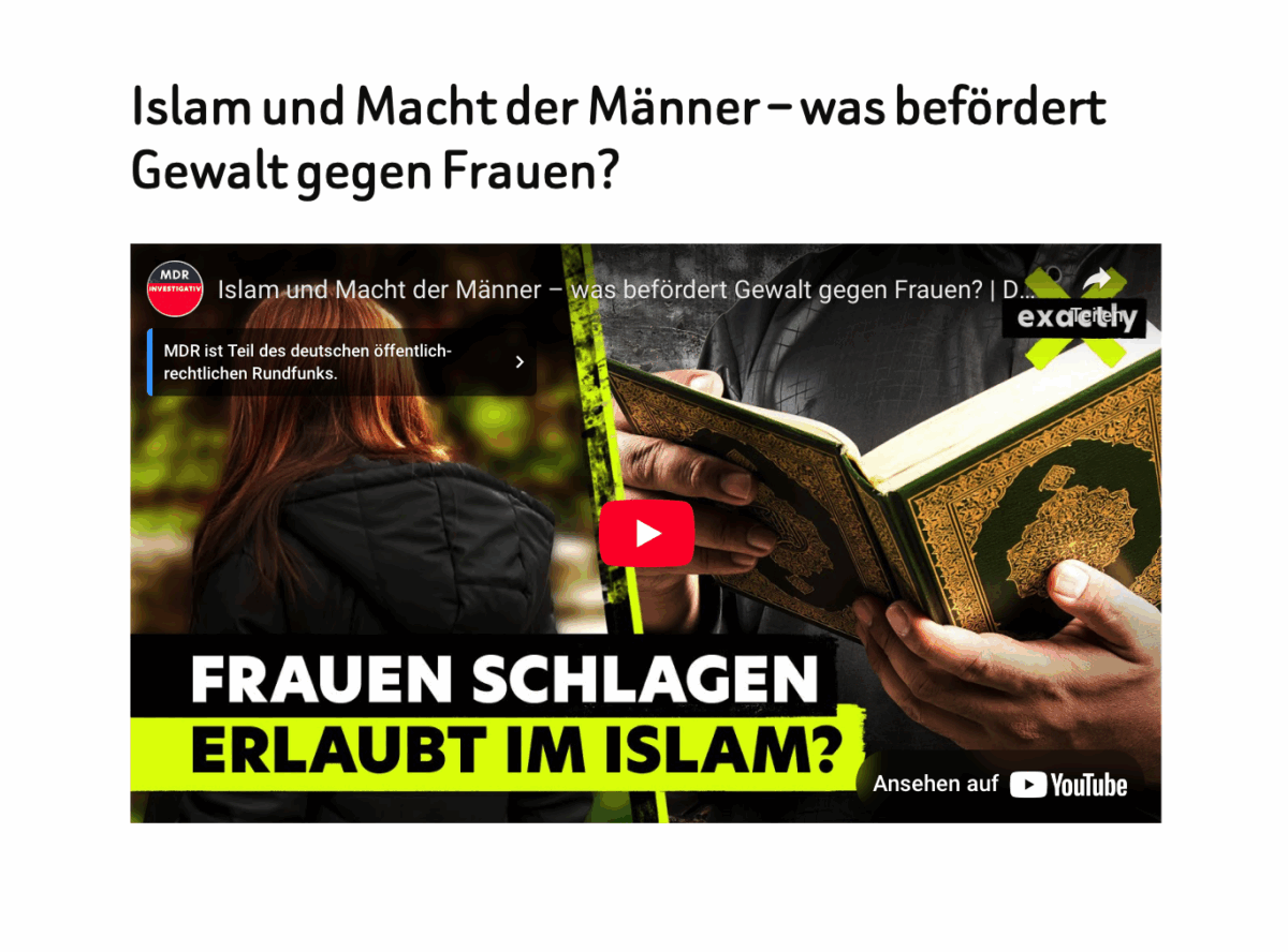 Islam und Macht der Männer – was befördert Gewalt gegen Frauen? 