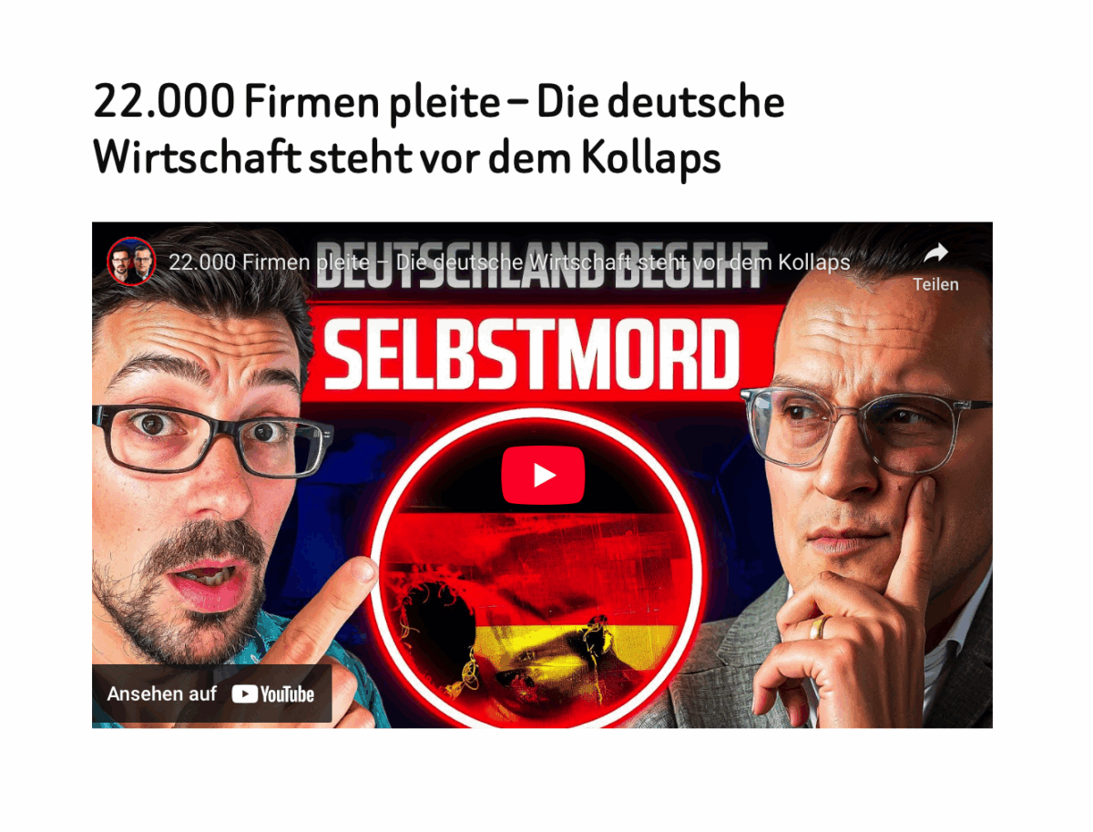 22.000 Firmen pleite – Die deutsche Wirtschaft steht vor dem Kollaps