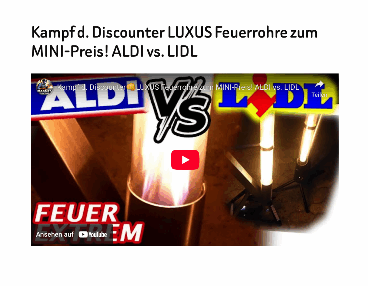 Kampf d. Discounter LUXUS Feuerrohre zum MINI-Preis! ALDI vs. LIDL