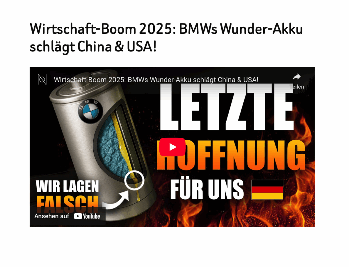 Wirtschaft-Boom 2025: BMWs Wunder-Akku schlägt China & USA!