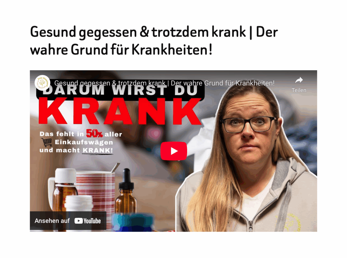Gesund gegessen & trotzdem krank | Der wahre Grund für Krankheiten!