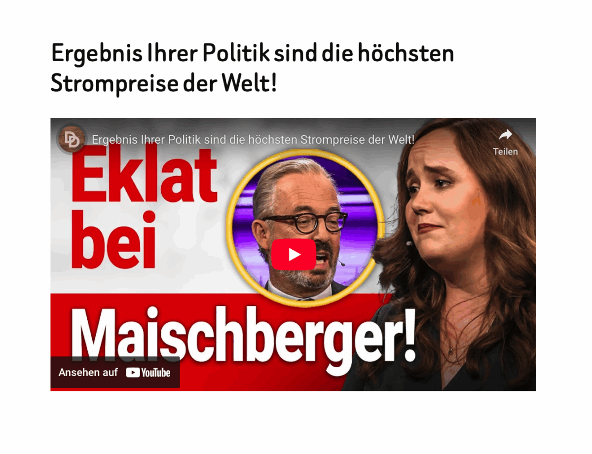Ergebnis Ihrer Politik sind die höchsten Strompreise der Welt!