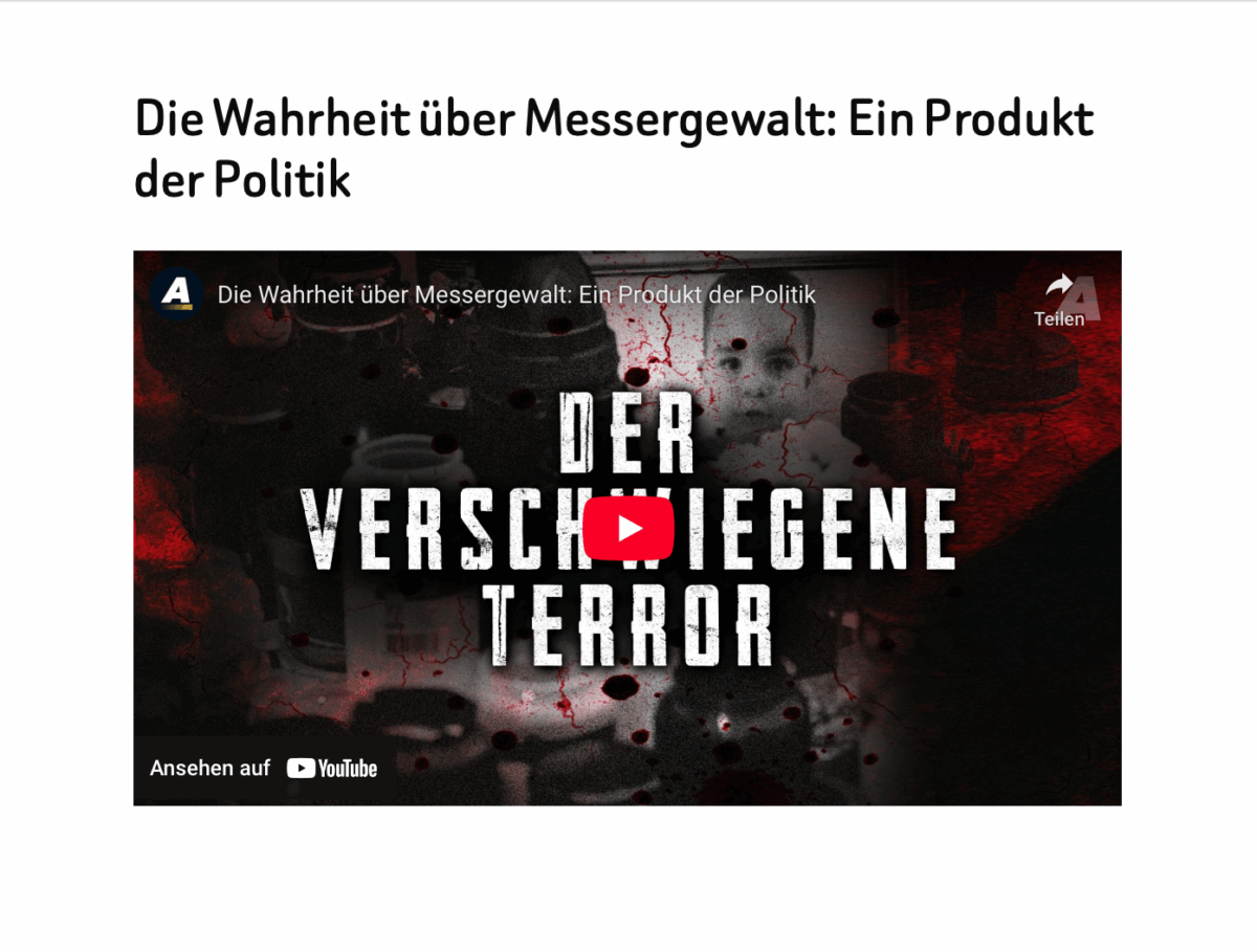 Die Wahrheit über Messergewalt: Ein Produkt der Politik