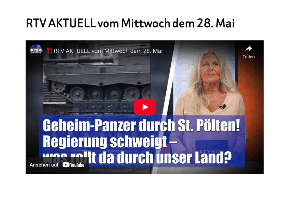 RTV AKTUELL vom Mittwoch dem 28. Mai