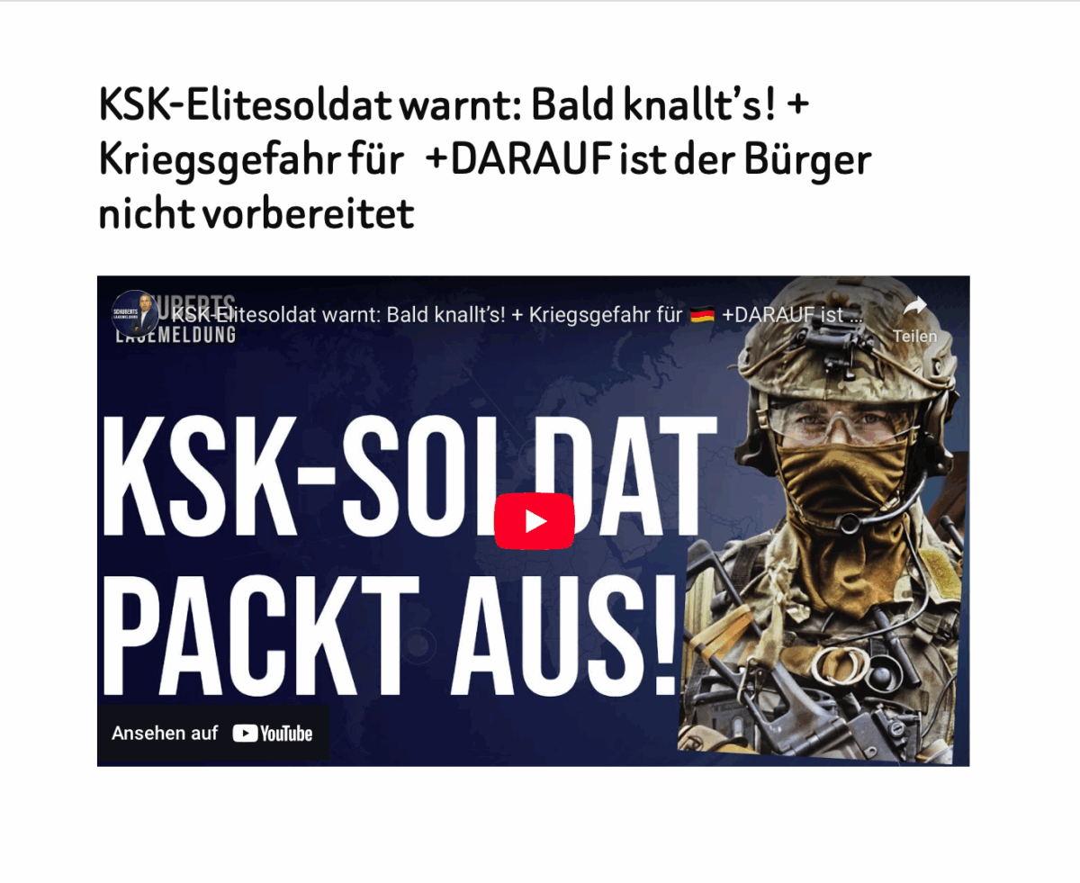 KSK-Elitesoldat warnt: Bald knallt’s! + Kriegsgefahr für   +DARAUF ist der Bürger nicht vorbereitet