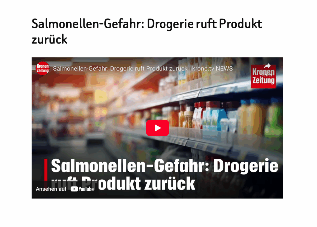 Salmonellen-Gefahr: Drogerie ruft Produkt zurück 