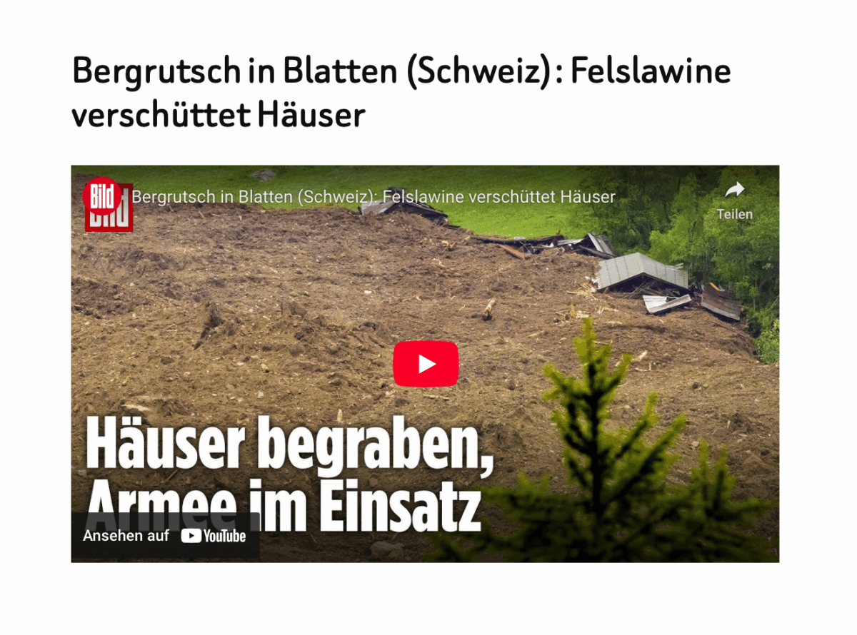 Bergrutsch in Blatten (Schweiz): Felslawine verschüttet Häuser