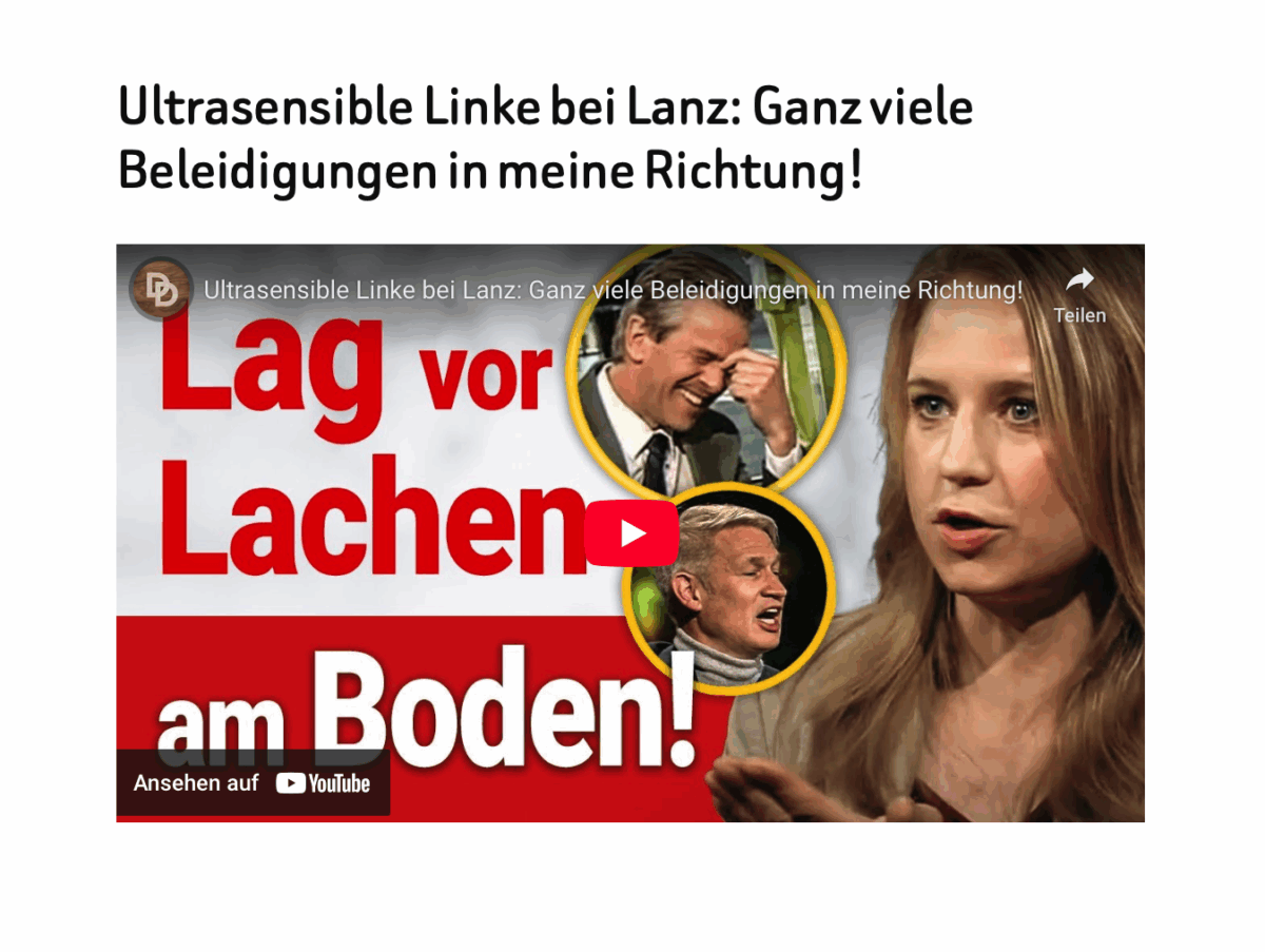 Ultrasensible Linke bei Lanz: Ganz viele Beleidigungen in meine Richtung!