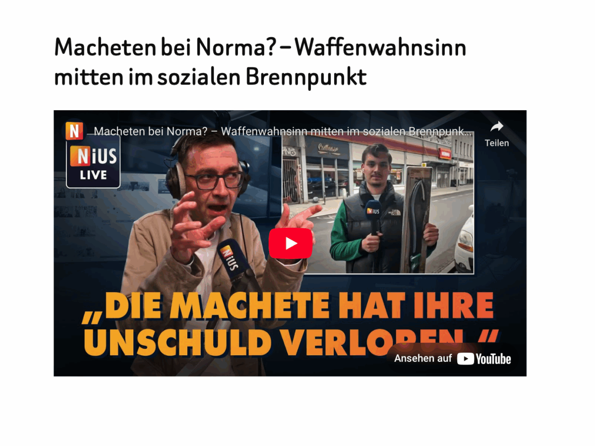 Macheten bei Norma? – Waffenwahnsinn mitten im sozialen Brennpunkt 