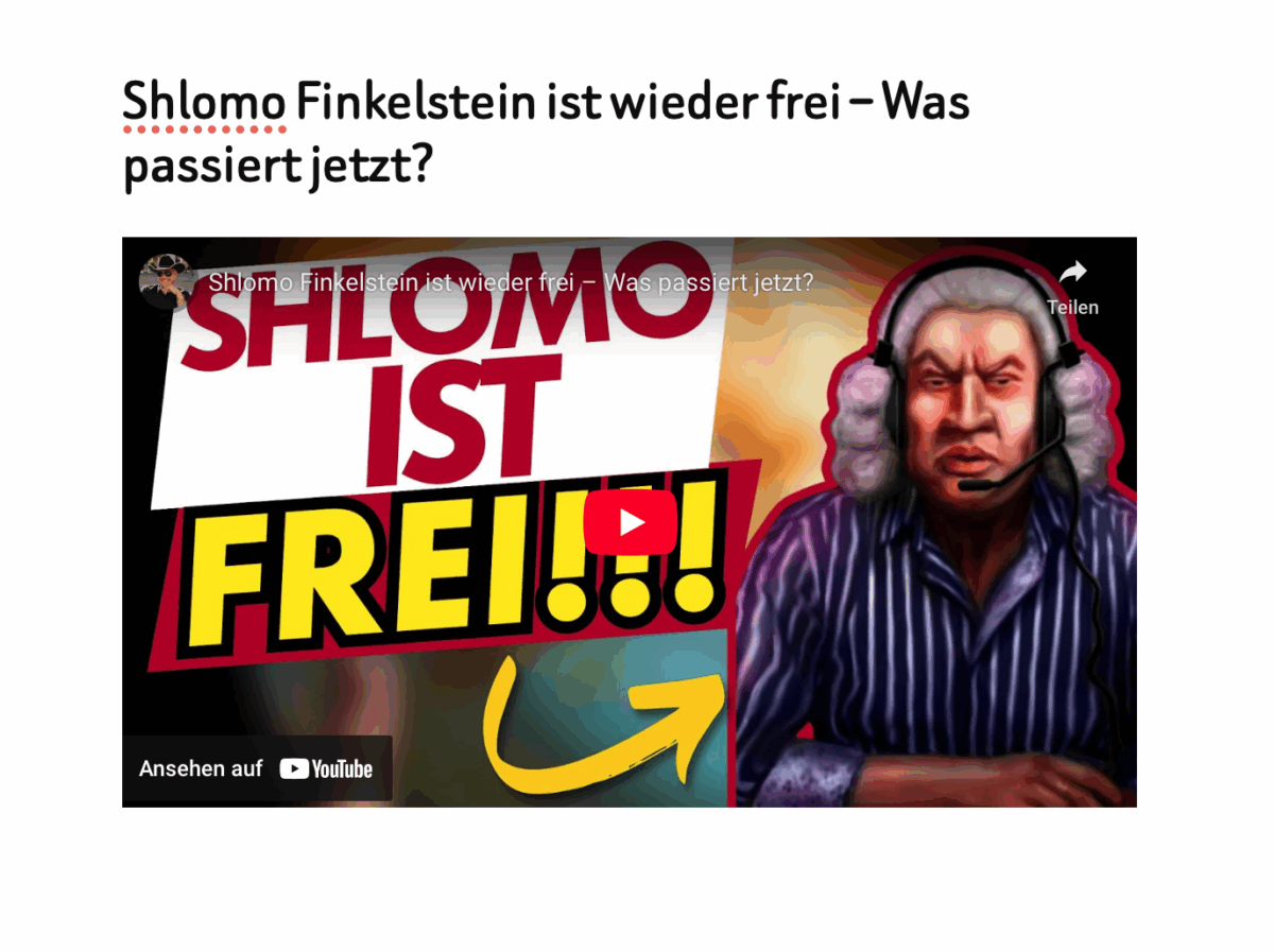 Shlomo Finkelstein ist wieder frei – Was passiert jetzt?