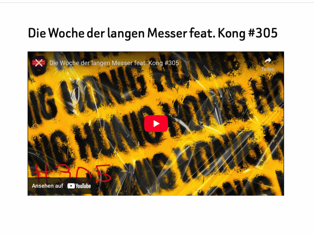 Die Woche der langen Messer feat. Kong #305