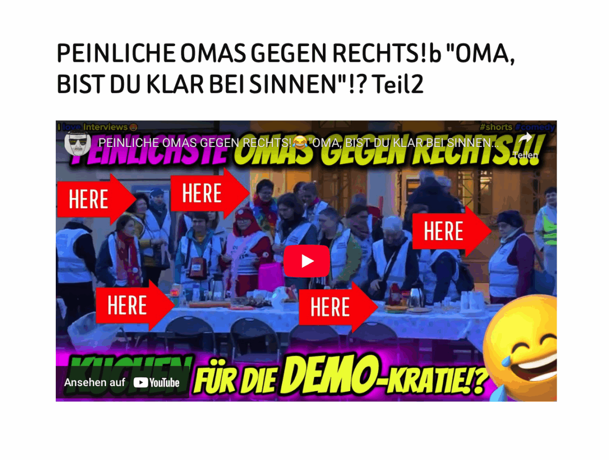 PEINLICHE OMAS GEGEN RECHTS!b „OMA, BIST DU KLAR BEI SINNEN“!? Teil2